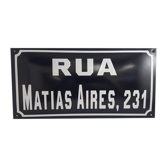 Placa Esmaltada Medindo 40x20cm
