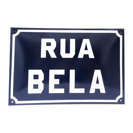 Exemplo de placa esmaltada Portella Rio