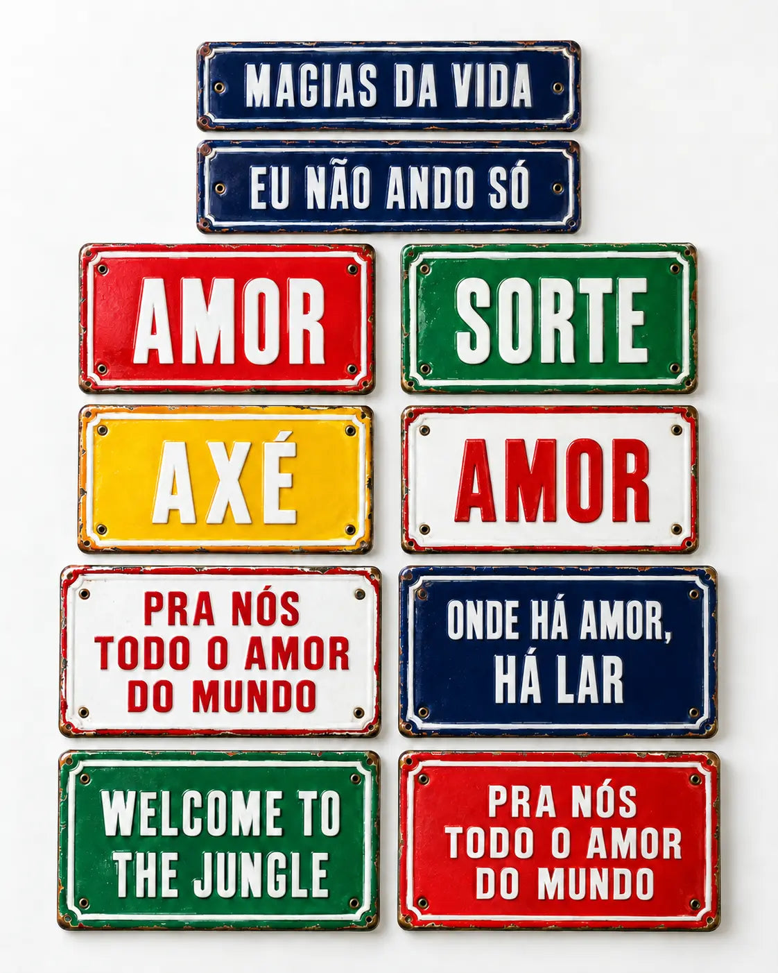 Placa esmaltada decorativa do catálogo Portella Rio